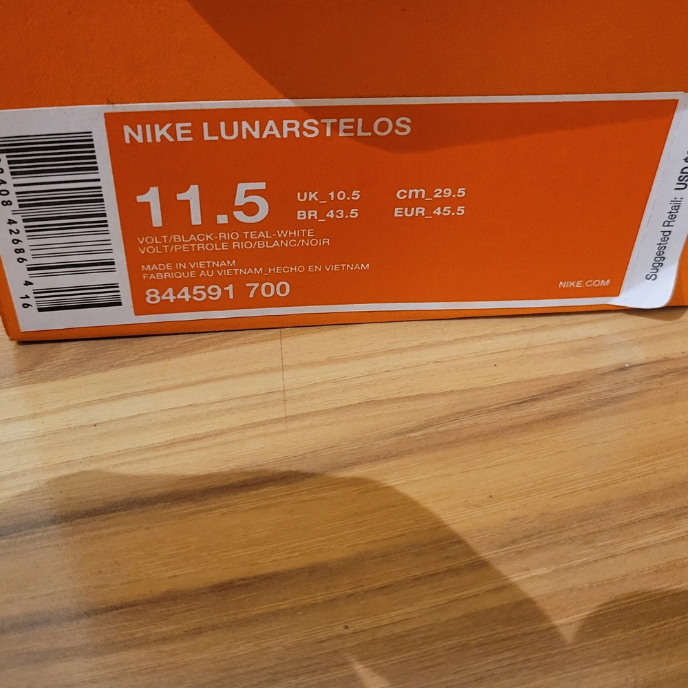 Nike LunarStelos Box Label - Volt/Black/Teal/White 11.5 Brand New Never Worn. - Picture 7 of 10
